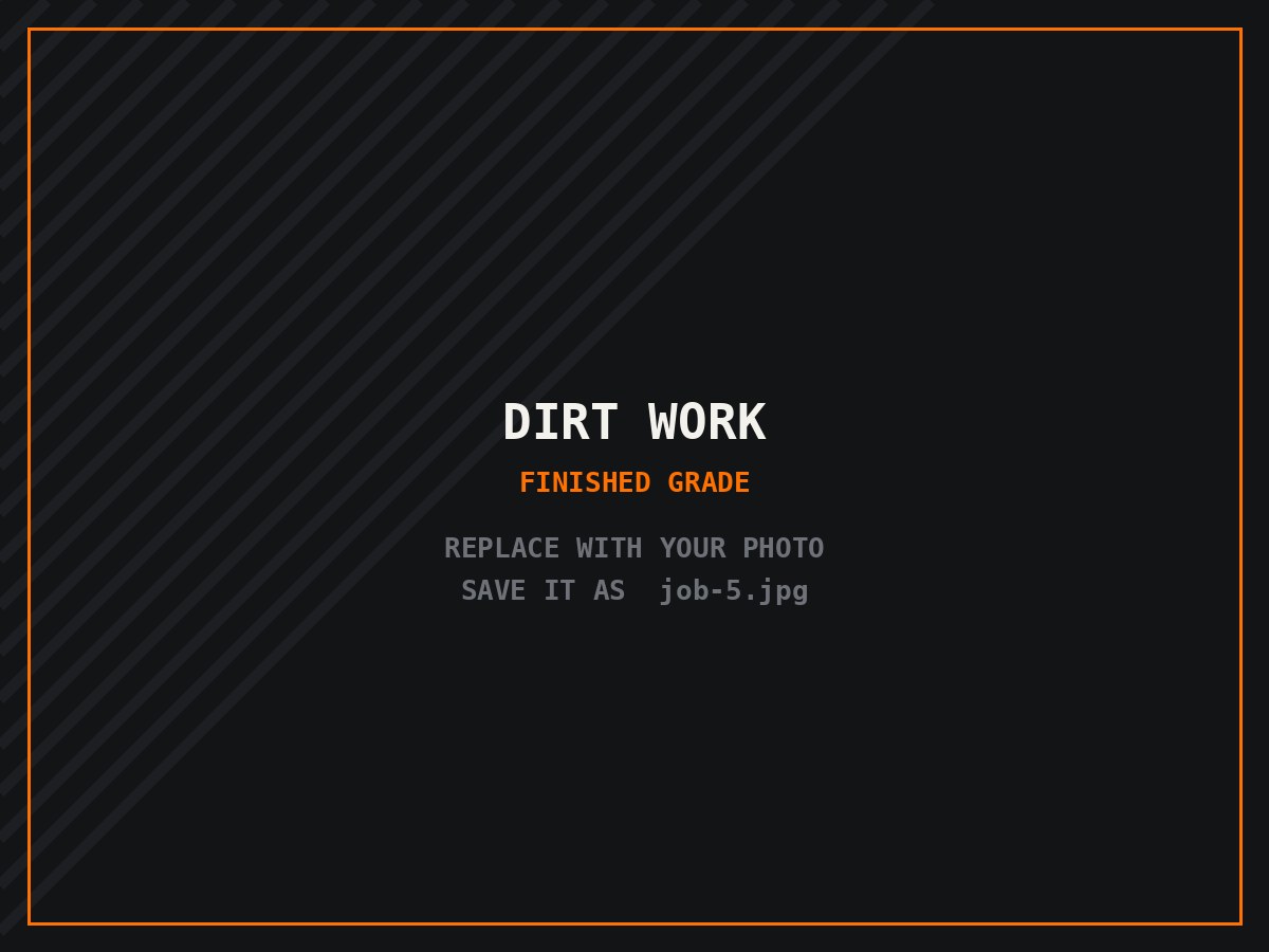 Dirt work — Finished grade